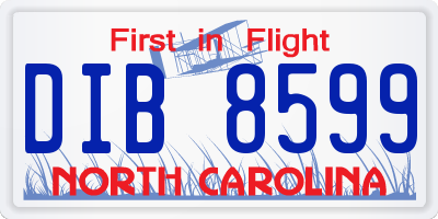NC license plate DIB8599