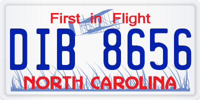 NC license plate DIB8656