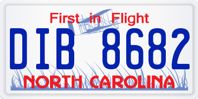 NC license plate DIB8682