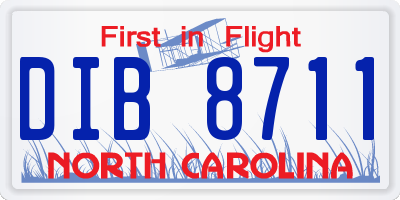 NC license plate DIB8711