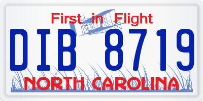 NC license plate DIB8719