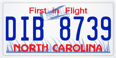 NC license plate DIB8739