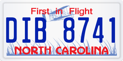 NC license plate DIB8741