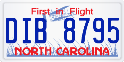 NC license plate DIB8795