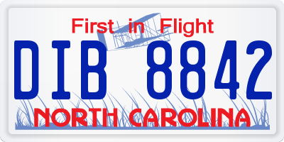NC license plate DIB8842