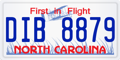 NC license plate DIB8879