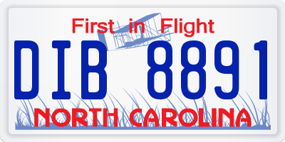 NC license plate DIB8891