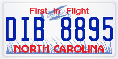 NC license plate DIB8895