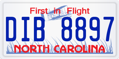 NC license plate DIB8897