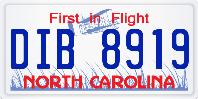 NC license plate DIB8919