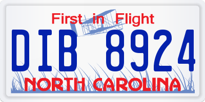 NC license plate DIB8924