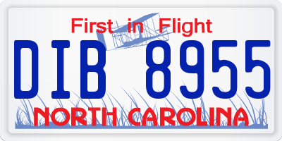 NC license plate DIB8955