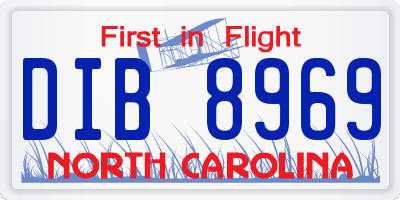 NC license plate DIB8969