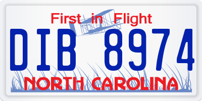 NC license plate DIB8974