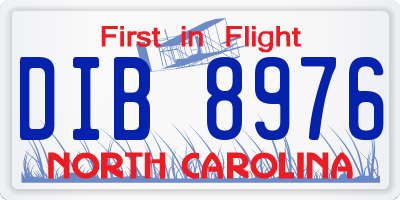 NC license plate DIB8976