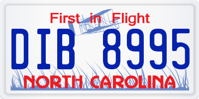 NC license plate DIB8995
