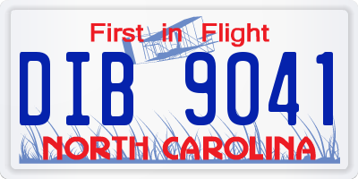 NC license plate DIB9041