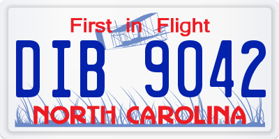NC license plate DIB9042