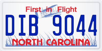 NC license plate DIB9044
