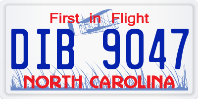 NC license plate DIB9047