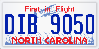 NC license plate DIB9050