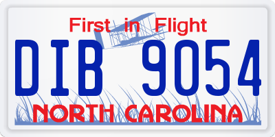 NC license plate DIB9054