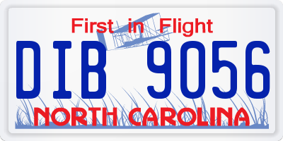 NC license plate DIB9056