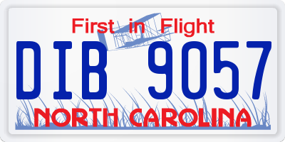 NC license plate DIB9057
