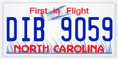 NC license plate DIB9059