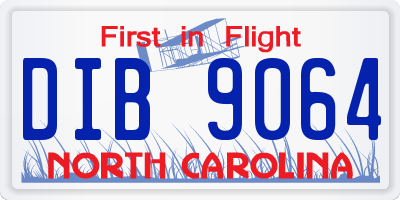 NC license plate DIB9064