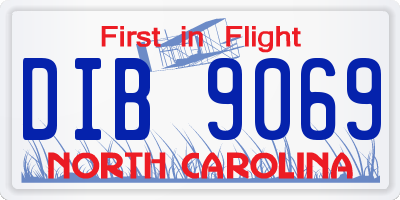 NC license plate DIB9069