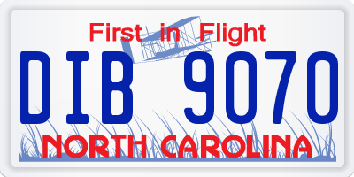NC license plate DIB9070