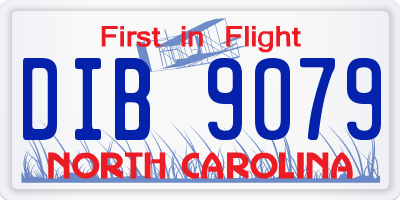 NC license plate DIB9079