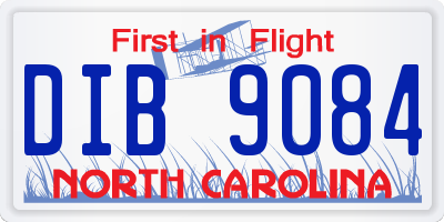 NC license plate DIB9084