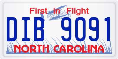 NC license plate DIB9091