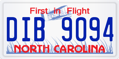 NC license plate DIB9094