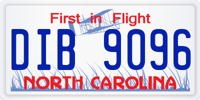 NC license plate DIB9096