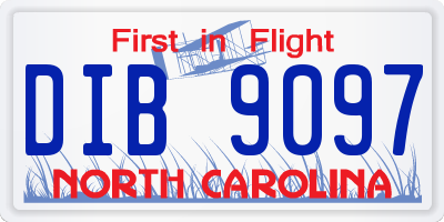 NC license plate DIB9097