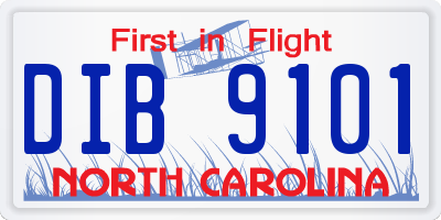 NC license plate DIB9101