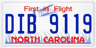 NC license plate DIB9119