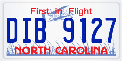 NC license plate DIB9127