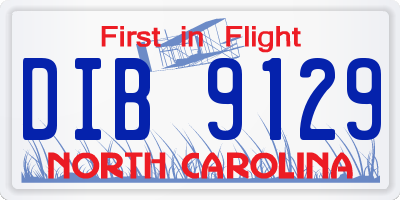 NC license plate DIB9129
