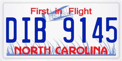 NC license plate DIB9145