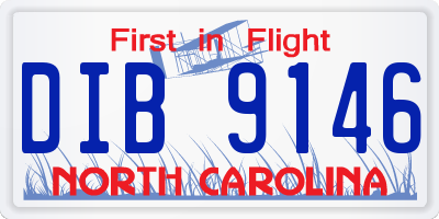 NC license plate DIB9146
