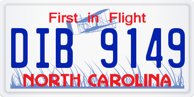 NC license plate DIB9149