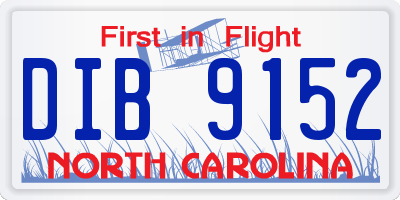 NC license plate DIB9152