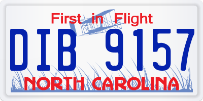 NC license plate DIB9157