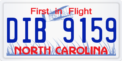 NC license plate DIB9159