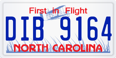 NC license plate DIB9164