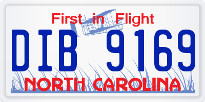 NC license plate DIB9169